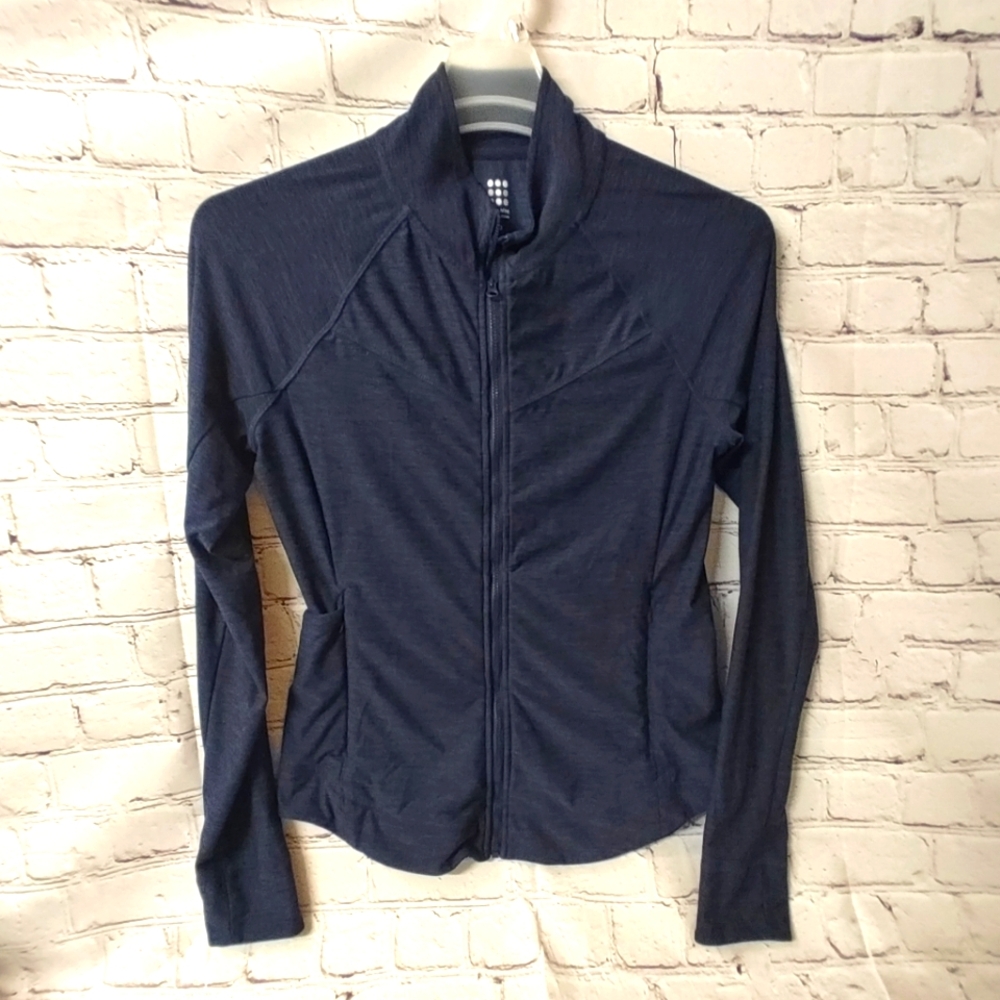 Title Nine Heather Blue Space Dye Jacket Full Zip Performance Jacket S Running